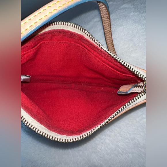 Dooney & Bourke White Multi Disney Print Wristlet with Tan Trim - Picture 5 of 7